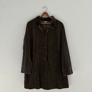 J Jill dark olive velvet/corduroy coat
